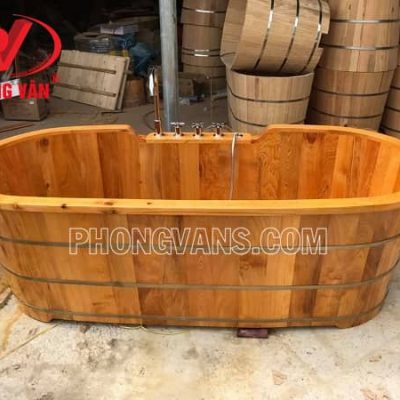 Bồn tắm gỗ pơ mu cao cấp 1m7 170cm