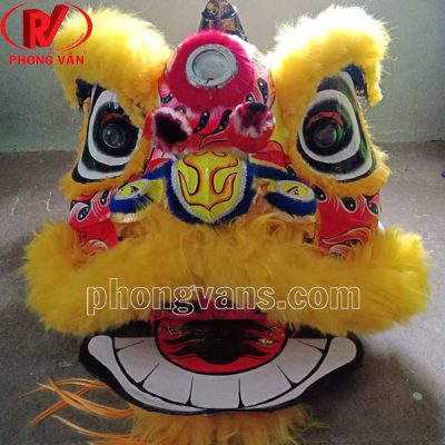 Đầu múa lân lông cừu màu vàng