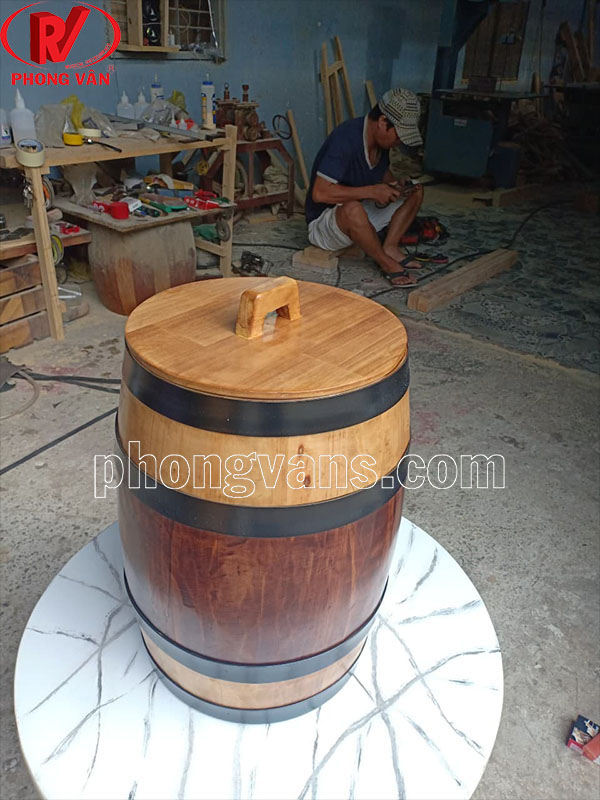 Thùng đựng gạo gỗ thông 20 kg