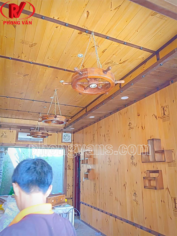 Nhận ốp gỗ thông trần nhà vách phòng hầm rượu vang