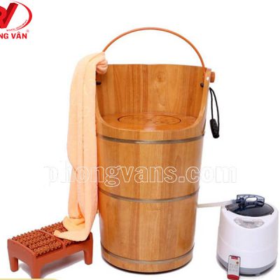 Chậu xông chân xông mông gỗ sồi