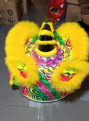 Đầu lân lông cừu màu vàng