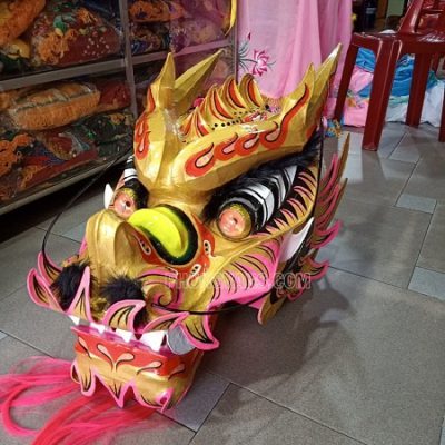 Bán đầu rồng màu đỏ vàng múa hội