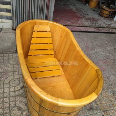 Bồn tắm gỗ pơmu bo viền dài 1m3