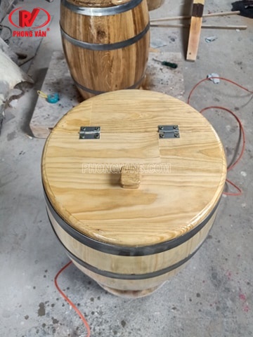 Thùng đựng gạo 30kg bằng gỗ thông