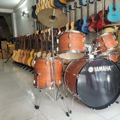 Dàn trống jazz Yamaha màu vân gỗ size lớn