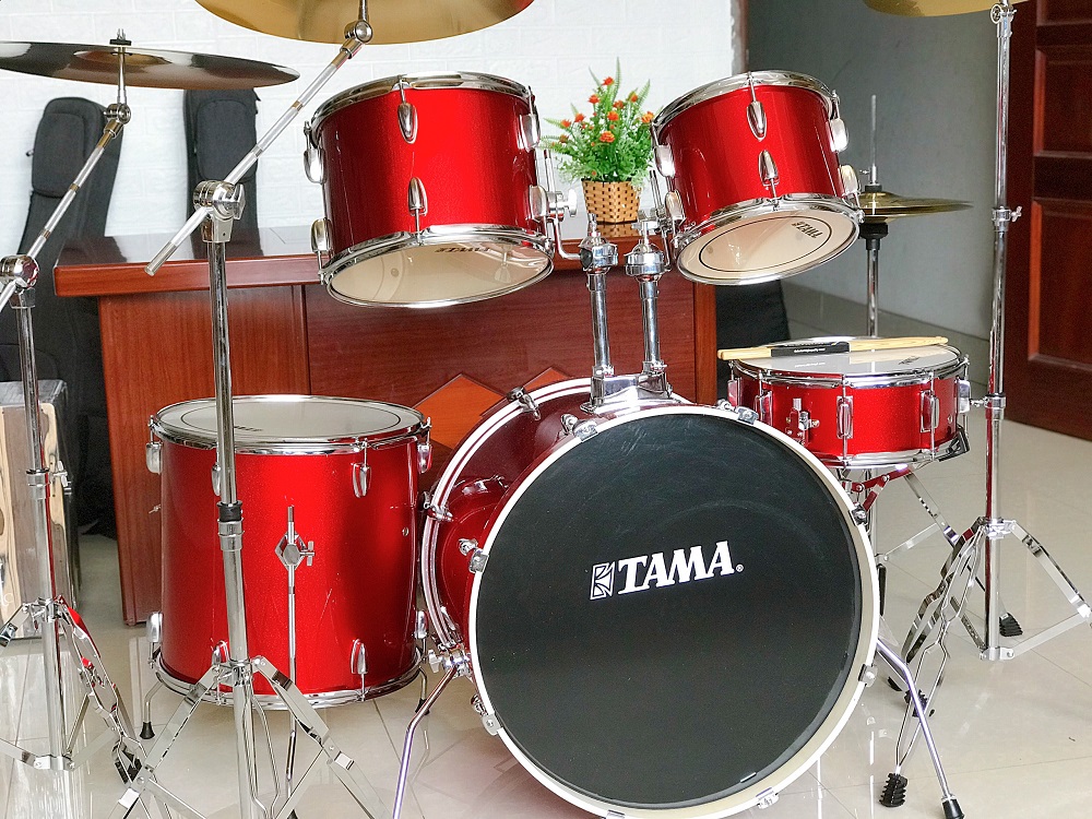 Giá trống jazz Tama drum 5 trống đỏ tươi