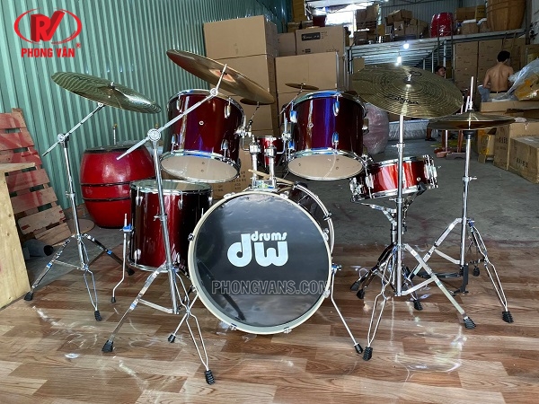 Bộ trống jazz Dw drums đỏ mận đẹp