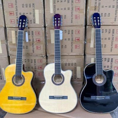 Bán sỉ đàn guitar classic thùng mỏng gắn EQ 7545 HT MUSIC