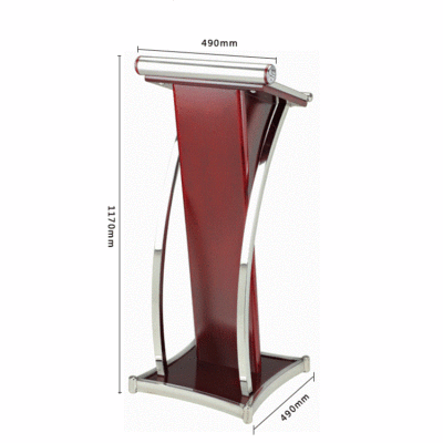 Bục nói chuyện kim loại inox viền vàng