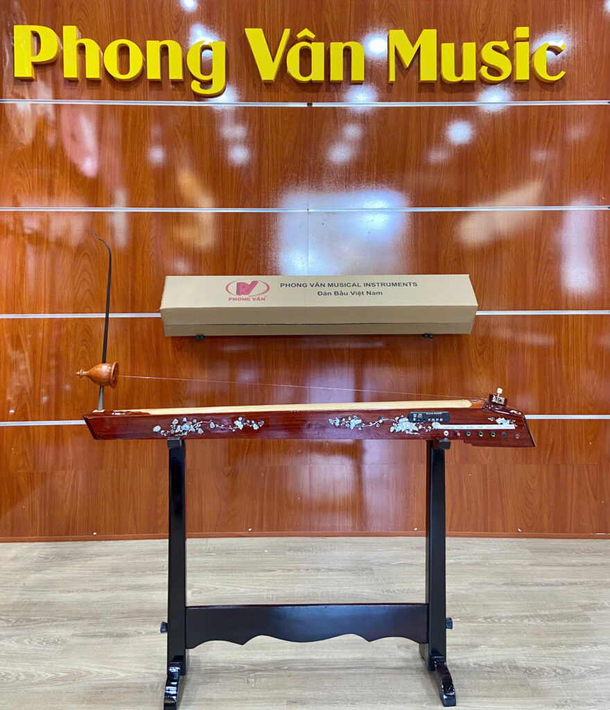 Đàn Bầu Thẳng Gỗ Hương Lắp Máy